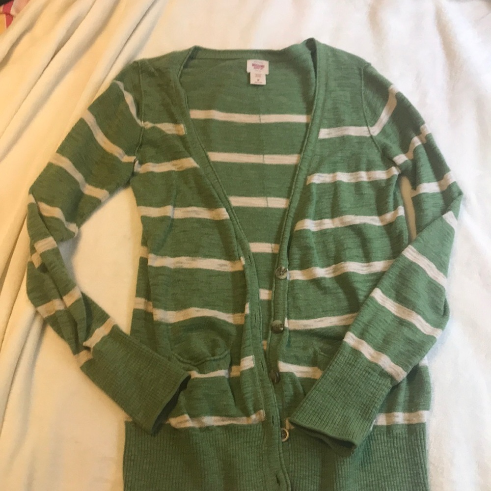 Retro green and crepe cardigan